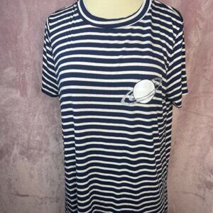 Womens Navy Blue And White PoolHouse Graphic Shirt Size XL
